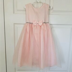 Blueberi Boulevard Pink Sparkle Dress with Bow